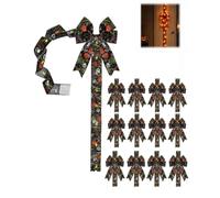 Halloween Cabinet Bow Decoration Light-Up Pumpkin Ribbon Wreath for Door