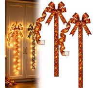 Halloween Cabinet Bow Decoration, Pumpkin Bow Door Decor (#A-2PCS)