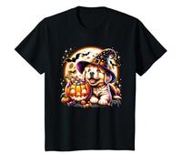 Halloween cachorro perro bruja calabaza Jack o Lantern Cute Girls Camiseta