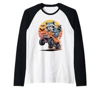Halloween Camión Monstruo Mapache Mapaches Camiseta Manga Raglan