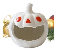 Halloween Candle Holder - 11.1x10.4cm Halloween Pumpkin Candlestick | Pumpkin Decorations | Ceramic Candle Holders, Desktop Atmosphere Ornament For Mantel Bathroom Living Room Workplace Dining