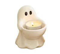 Halloween Candle Holder, Ceramic Ghost Statue Cute Spooky Table Centerpiece | Cute Ghost Styling, Ceramic Candle Display, Spooky Tabletop Ornament, for Family Friends Room Desk Home Party Gathering