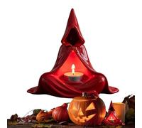 Halloween Candle Holder, Ghost Witch Candlestick, Home Decoration, Spooky Sculpted Design, Fall-Themed Accent, Perfect for Living Room, School Festival, Study Table Display, 9x4x11cm Black Red White