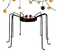 Halloween Candle Holder, Tealight Spider Stand, Black Decorative Accent, Sturdy Festive Centerpiece for Indoor Outdoor Display, Party Table, Kitchen, Fireplace, Desk, or Bookshelf Decor