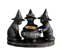 Halloween Candle Holder, Witch Cat Gothic Decor, Spooky Lantern Stand, Halloween Table Centerpiece, Ideal for Home, Bedroom, Dining Room, Restaurant and Fireplace Decoration