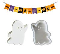 Halloween Candle Mold, Silicone Plaster Cake Mould, Mold Reutilizable para arcilla resina de jabón de jalea Aroma Beads durante Making Holiday Baking Craft Gift Decoración, Effortless Cleaning Process