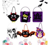 Halloween Candy Bag, Felt Candy Pouches, 6 piezas Trick or Treat, 11,61 x 7,4 pulgadas, Wrapped Favors Supplies Pack for Christmas, Fall, Birthday, School, Classroom, Students, Stocking Stuffers