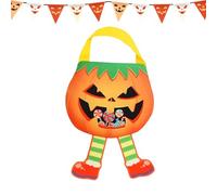 Halloween Candy Bags, Trick or Treat Tote Bag, with Reusable Non-Woven Fabric 14.56x7.87inch, Holiday Snack Bag for Kids, Man, Women, School Events, Family, Parties, Parades, Haunted House, Orange