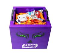 Halloween Candy Boxes | Wooden Square Candy Treat Boxes | School Party Favor for Family Gathering Home Halloween Holiday Classroom