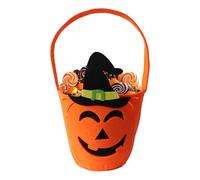 Halloween Candy Bucket, Halloween Candy Bags, Non-Woven Trick Or Treat Pumpkin Goody Bags, Large Size Reusable Pumpkin Candy Baskets, Party Supplies For Candy Sacks