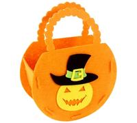 Halloween Candy Bucket - para golosinas no tejida, cesta de calabaza ligera, soporte de regalo reutilizable Totent | infantil preferida contenedor para bombones aperitivos juguetes