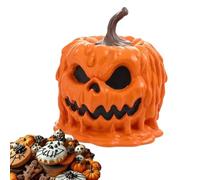 Halloween Candy Jar, Pumpkins Shaped Resin Canister with Lid, 7.09x5.91 Inches Festive & Sturdy Design, Treat Organizer Container for Autumn Table Decor, Party, Studies, Bedroom, Centerpiece Display