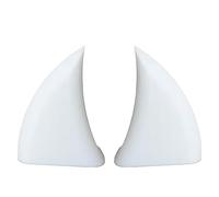 Halloween Car Decor, 3D Vampire Fangs, White Devil Horns with Waterproof Build, Bumper Accessory with Secure Grip, 2.95x2.56x0.59 inches Novelty Fixture, Vehicle Ornament for Driving Festive Style