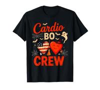 Halloween Cardio Boo Crew Cardiac Nurse Heart Bandera Estadounidense Camiseta