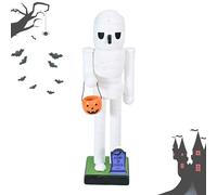 Halloween Cascanueces, figuras de cascanueces de madera, 9,84 pulgadas decoración de vacaciones, figuras y goody bolsa de cargas para exposición en casa, chimenea, estante, , chimenea o
