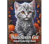 halloween cat adult coloring book: Simple, Easy & Fun Large Print Coloring Book For Adults and Seniors | Beautiful Halloween Coloring Book
