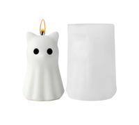 Halloween Cat Ghost Candle Mold - DIY Silicone Ghost Casting Supplies with Demonn Cat Patterns, Aromatherapy Plaster & Cement Mold for Craft Lovers, Artists, Home Events, Workshop & Studio