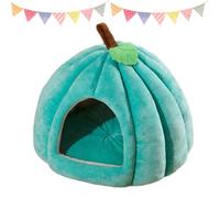 Halloween Cat House, Pumpkin Cat Bed, Cute Pumpkin Shape Cats Cave Bed Cats Tent with Removable Cushion, for Indoor Kitte and Small Dogs (Blue,S)