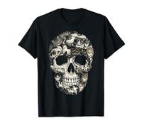 Halloween Cat Skull Skeleton Kitty Gothic Horror Art Pet Camiseta