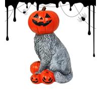 Halloween Cat Statue Resin - Pumpkin Vintage Decorative Holiday, Animal Figurine Home Desk, Shelf Entryway Fireplace Mantel Party | Home Desk Shelf Entryway Fireplace Mantel Holiday Party Celebration