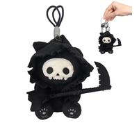 Halloween Cat Stuffed Animal - 7.87in Cute Soft Skeleton Keychain Charms | Gothic Animal Plush Backpack Charm for Schoolbag Cell Phone Wallet Backpack Tote