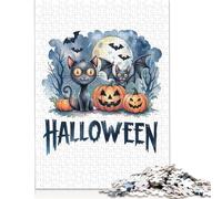 Halloween Cats & Pumpkins Puzzles Imposible,desafío for Adults Juego Educativo 1000 Piezas Obra De Arte De Juego De para Adultos Y Niños 1000pcs (75x50cm)