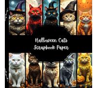 Halloween Cats Scrapbook Paper, Animal Junk Journal Paper, Feline Decorative Paper, DIY Projects, Origami, Collage Sheets, Decoupage Paper, 10 Designs, Double Sided