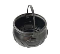 Halloween Cauldron - 25x16.5cm Holiday Candy Container | Decorative Serving Pot For Cooking Outside Kitchen Home Table Party Yard Display | Witch's Flame Bucket 25cm Giant Handheld Witch Jar Black Pro