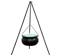 Halloween Cauldron, Vintage Black Pot with Lights and Tripod Stand, Spooky Decoration, Perfect For Haunted House Yard Garden Kitchen Porch and Holiday Party Display, Easy To Set Up