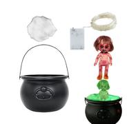 Halloween Cauldron with Lights | Black Cauldron with LED Lights | Sturdy Construction Scary Props for Entrance Mesa, Halloween Party, TV Gabinet, and Fireplace | Halloween Decor for Ambiance