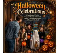 Halloween Celebrations: 48Spooky and Festive Grayscale Scenes Filled with Candy, Costumes, Hayrides, and Moonlit Mischief (Grayscale Grimoire - A Halloween Coloring Book Series for Adults)