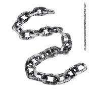 Halloween Chains, Fake Chains 5 Feet Realistic, 2.95x1.77 Inches Lightweight and Compact, Props Decorations for Indoor Party Prison Haunted House Graveyard Jail, Black