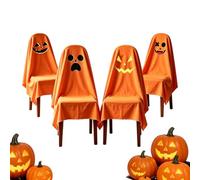 Halloween Chair Covers - Set 4 Pieces Decorative Ghost Pumpkin Seat Wrap