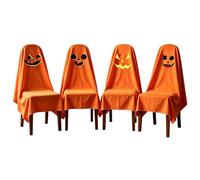 Halloween Chair Covers Set | 4 Pieces Decorative Ghost Pumpkin Seat Wraps