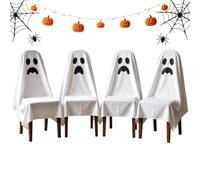 Halloween Chair Covers Set | 4 Pieces Decorative Ghost Pumpkin Seat Wraps