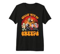Halloween Chillin con Mis Creeps Monstruos Zombie Vampiro Camiseta Premium