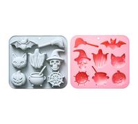Halloween Chocolate Mold Set, Easy Release Silicone Candy Moulds, 2 Piece Baking Tray For Home Pastry Chefs, Sturdy Food Grade Silicone With Flexible Design, Accessory, Soap Cake Candy