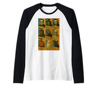Halloween Clásico Monstruos Vintage Camiseta Manga Raglan