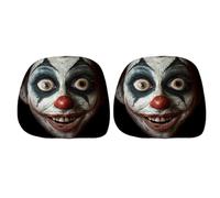 Halloween Clown Car Covers - 2 Piece Headrest Protectors, Creepy Seat Pillo