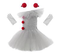 Halloween Clown Costume - Cosplay Tutu Dress, Clown Costume for Kids, Comfortable Cosplay Tutu Dress with Gloves and Hairpins