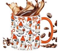 Halloween Coffee Cup, Vintage Ghost Mug, 9.5x8cm/3.74x3.15 inches Ceramic Drinkware, Heat Resistant Design, 350ml Capacity for Tea, Milk, Beer, Hot and Cold Drinks, Home or Party Use