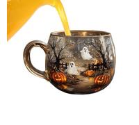 Halloween Coffee Cups,Haunted Path Spooky Fall Pumpkin Ghost Cup | Beverage Containers Party Supplies,for Home Kitchen Counter Farmhouse Apartment