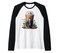 Halloween Coffee Graphic For Women and Men Spooky Vampire Camiseta Manga Raglan