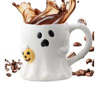 Halloween Coffee Mugs, Ghost Face Ceramic Cup, 5.27.6x.55.91 inches, Fun Holiday Drinkware, Spooky Gothic Halloween Mug for Tea Hot Cocoa, Kids Adults Kitchen Café Workplace, Fall Party Decorations