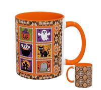 Halloween Coffee Mugs, Gothic Ceramic Cup, Heavy Duty Heat Insulated Halloween Design Drinkware for Tea, and Drinks, Party, Kitchen, Adults, Kids, Christmas, Spooky Home, Easy to Clean
