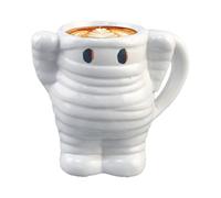 Halloween Coffee Tazas, Halloween Seasonal Decoración, Seasonal Holiday Home Kitchen, White Cute Ceramic Coffee Cup With Mummy Design, Drinkware For Hot Cocoa Milk Water Beverages Wine Cold Hot Drinks