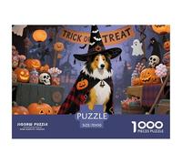 Halloween: Collie Puzle 1000 Piezas Pet Dog - Desafío Decorativo, Mindfulness En Pareja, Póster 1:1, 70x50cm/1000pcs