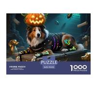 Halloween: Collie Puzle 1000 Piezas Pet Dog - Desafío Decorativo, Mindfulness En Pareja, Póster 1:1, 70x50cm/1000pcs