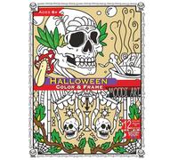 Halloween Color and frame: Full page Hand-drawn Halloween Coloring book for Adults, Teens, and Children Featuring Plants, Animals, and Extra Terrestrials