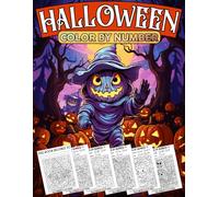 Halloween Color By Number: Cute Spooky Coloring Pages with Playful Haunted Scenes, Creepy-Cute Characters, and Fun Illustrations for Kids Relaxation